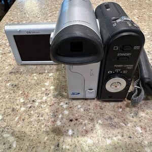 Sleek Silver and Black Professional Video Camera by sharp view cam Z good shape